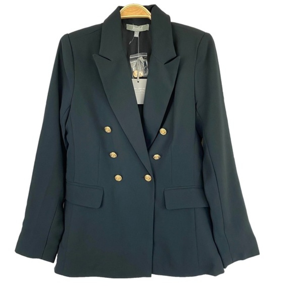 Marled Reunited Clothing Double Breasted Blazer Women S Navy Academia Career NWT